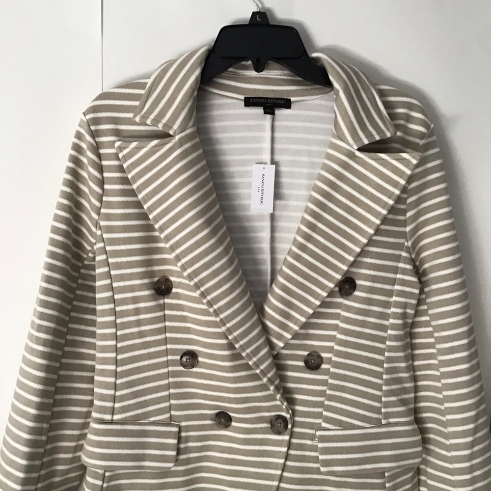 NWT Women’s Banana Republic Pique Knit double Breasted Blazer Jacket M - Picture 7 of 9
